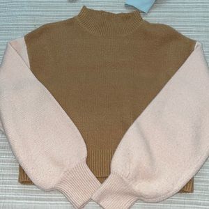 forever 21 peplum sleeve mock neck sweater